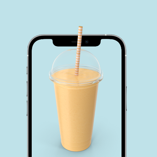 Iphone with a smoothie